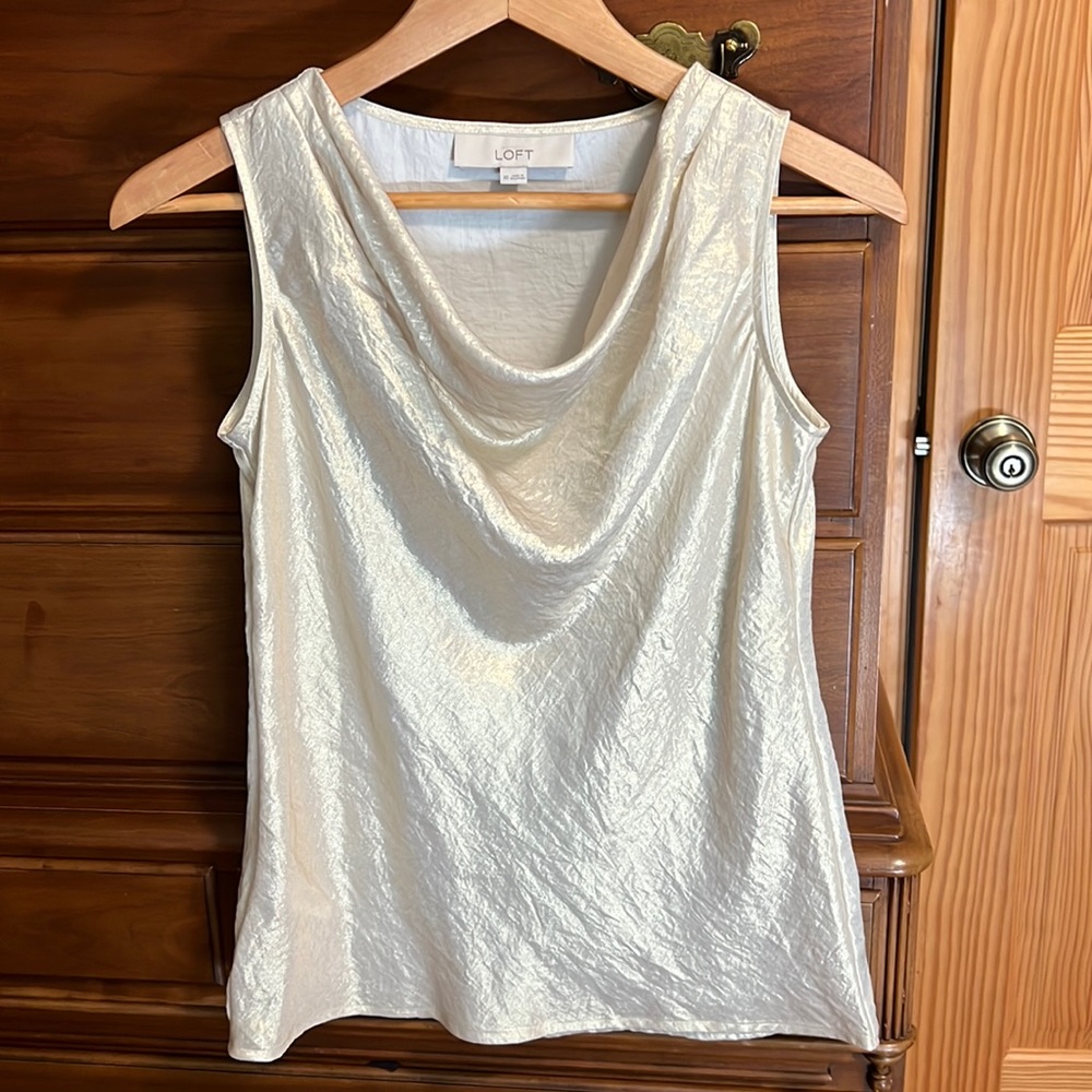 Gold shimmery sleeveless top